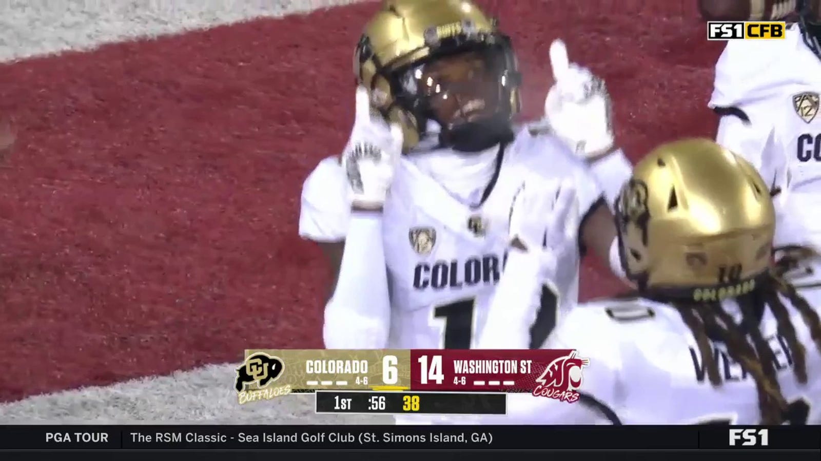 Colorado's Shedeur Sanders links with Travis Hunter on a 45-yard TD